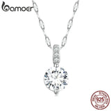 925 Silver Zircon Pendant Necklace for Women Wedding