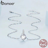 925 Silver Zircon Pendant Necklace for Women Wedding