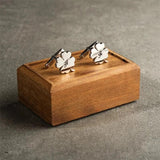 Personalized Stainless Steel Clover Cufflinks for Men
