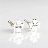 Personalized Stainless Steel Clover Cufflinks for Men