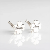 Personalized Stainless Steel Clover Cufflinks for Men