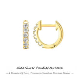 925 Silver Ear Buckle Zircon Hoop Earrings for Women Luxe