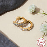 925 Silver Ear Buckle Zircon Hoop Earrings for Women Luxe