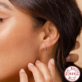 925 Silver Ear Buckle Zircon Hoop Earrings for Women Luxe