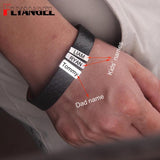Personalized Men's Bracelet with Names Engraved, Father and Kids Bracelet