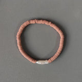 Vintage Charm Freshwater Pearl Bracelet Silicone Beads Bangle