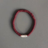 Vintage Charm Freshwater Pearl Bracelet Silicone Beads Bangle