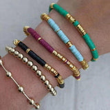 Vintage Charm Freshwater Pearl Bracelet Silicone Beads Bangle