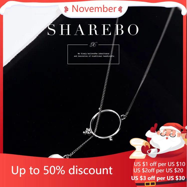 925 Silver Circle Strip Necklace Choker