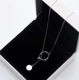 925 Silver Circle Strip Necklace Choker