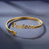 Customized Frosted Name Bracelet Bangle for Women