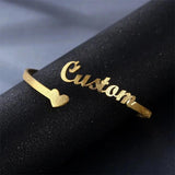 Customized Frosted Name Bracelet Bangle for Women