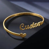 Customized Frosted Name Bracelet Bangle for Women