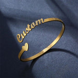 Customized Frosted Name Bracelet Bangle for Women