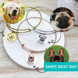 Personalized Pet Portrait Photo Bracelet For Women Stainless Steel Cuff Bangle
