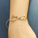 Personalized Name Bracelet Women Rose Silver Stainless Steel Jewelry