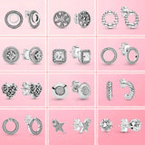 Silver Circle Stud Earrings for Women