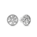 Silver Circle Stud Earrings for Women