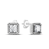 Silver Circle Stud Earrings for Women