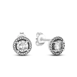 Silver Circle Stud Earrings for Women