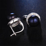 925 Silver Zircon Pearl Stud Earrings for Women