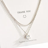 925 Silver Double Zircon Necklace For Women