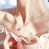 925 Silver Double Zircon Necklace For Women