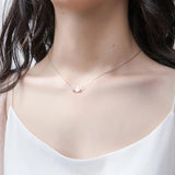 925 Silver Sky Bird Necklace Pendant Clear Zircon Chain Charm Jewelry