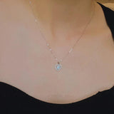 925 Silver Heart Pendant Necklace with Zircon & Opal