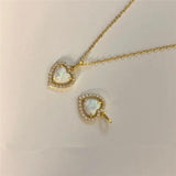 925 Silver Heart Pendant Necklace with Zircon & Opal