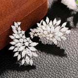 Women Ear Earrings Piercing Paved Crystal Zirconia Party Jewelry