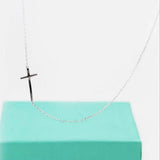 925 Sterling Silver Cross Pendant Necklace Women Sweet Wild Short Design