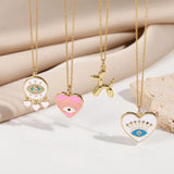 Personalized DIY Charms Necklace for Women Heart Animal Pendant Zircon Collares