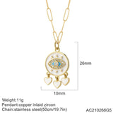 Heart Pendant Crystal CZ Collares Necklace for Women