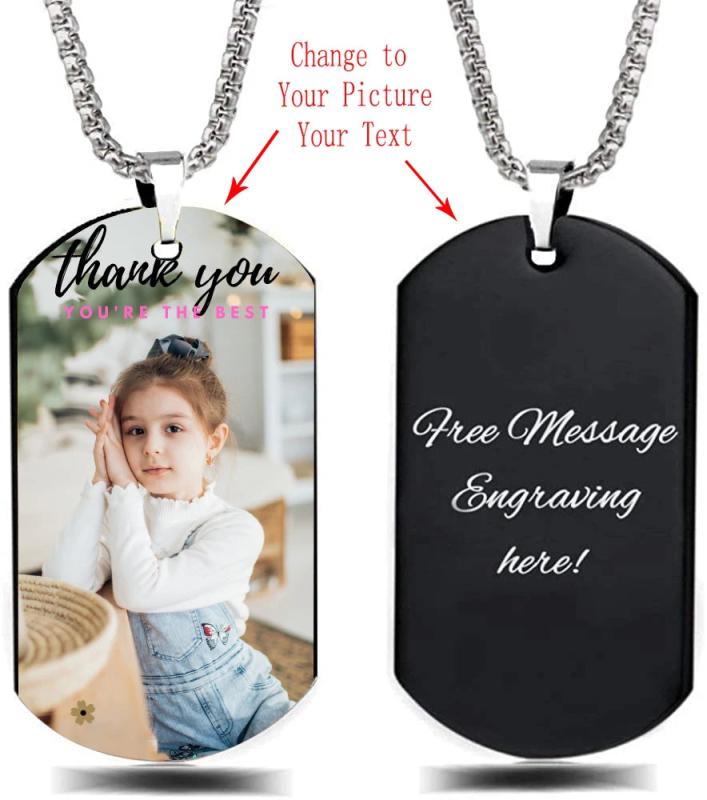 Personalized Photo & Message Necklace Keychain