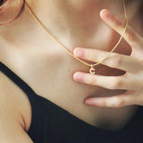 Personalized Name Necklace Initial Zircon Pendant Stainless Steel Jewelry