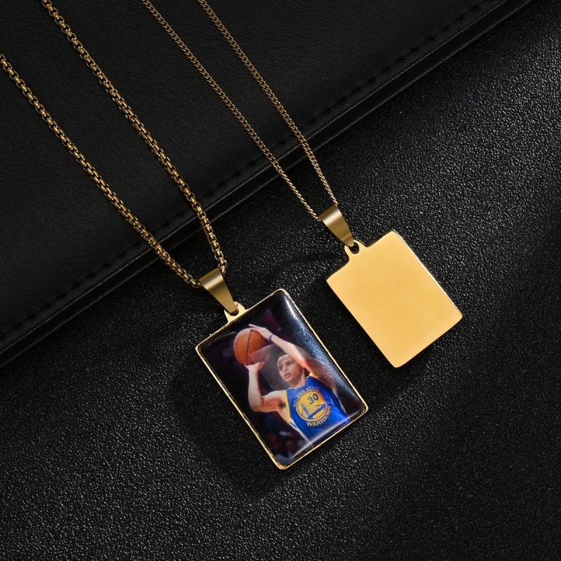 Photo Necklace Nameplate Pendant for Kids Family Memory Jewelry Collar