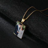 Photo Necklace Nameplate Pendant for Kids Family Memory Jewelry Collar