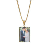Photo Necklace Nameplate Pendant for Kids Family Memory Jewelry Collar