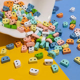30pcs Colorful Enamel Tila Beads for DIY Bracelets