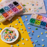 30pcs Colorful Enamel Tila Beads for DIY Bracelets