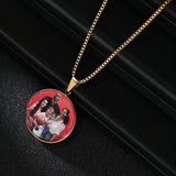 Custom Photo Pendant Necklace Personalized Picture Heart Pendant Family Jewelry