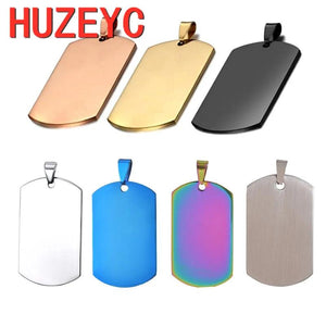 5pcs Stainless Steel Military Dog Tag Pendant Necklace Gift