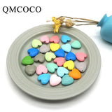 10Pcs 25mm Heart Wooden Beads DIY Crafts Jewelry Hemu Loose Beads