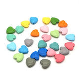 10Pcs 25mm Heart Wooden Beads DIY Crafts Jewelry Hemu Loose Beads