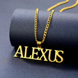 Personalized Name Pendant Necklaces Stainless Steel Chain Choker Necklace