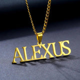 Personalized Name Pendant Necklaces Stainless Steel Chain Choker Necklace