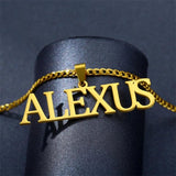 Personalized Name Pendant Necklaces Stainless Steel Chain Choker Necklace