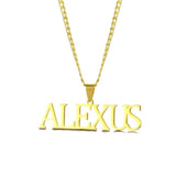 Personalized Name Pendant Necklaces Stainless Steel Chain Choker Necklace