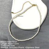 Personalized Initial Letter Necklace Zircon Collares Pearl Chain